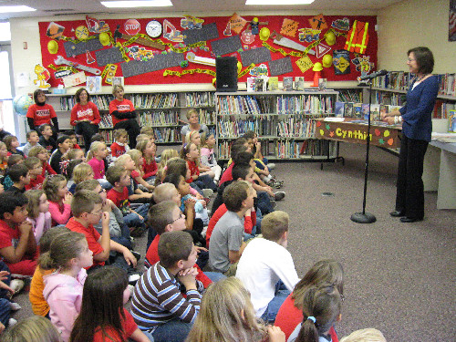 A cozy, up close and personal visit in the media center is ideal.
